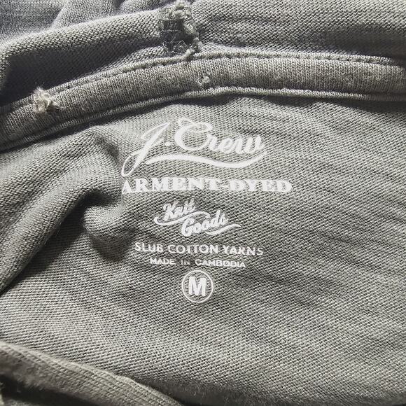 J Crew Mens Garment Dyed Slub 100% Cotton Green Hoodie Size Medium - Picture 6 of 11